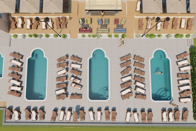 Apartamenty MEDENA - wizualizacja kompleksu basenowego
